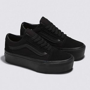 ❤ WORN 1X!! Black Platform Vans